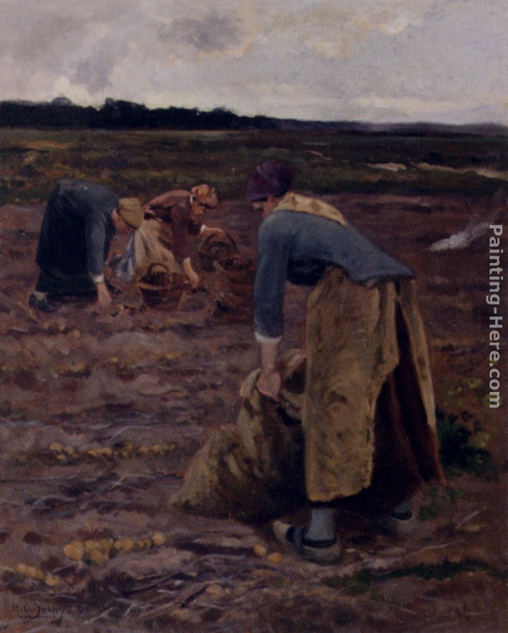 The Potato Gatherers painting - Hippolyte Camille Delpy The Potato Gatherers art painting